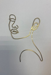 Топпер акрил Девушка Силуэт №1 золото