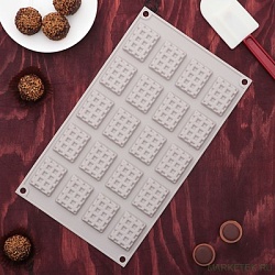 Форма для льда и шоколада, 20 ячеек, 17х30х1 см "Вафли"