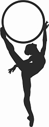Топпер "Гимнастка, с обручем", 36001140-ч, 5,3*14 см