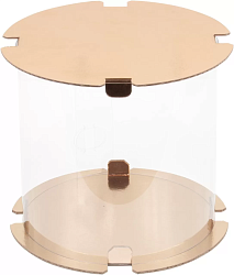 Коробка для торта "Тубус" 30 см*30 см золото