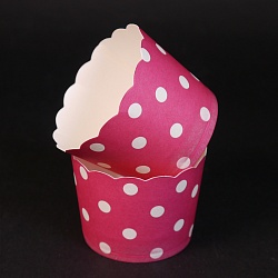 Бумажные стаканчики для кексов Малиновые в горох 5 см*4,5 см 50 шт